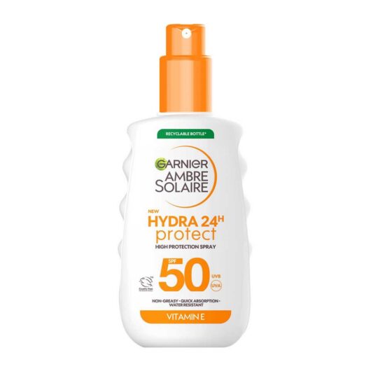 Garnier Ambre Solaire Hydra 24H Protect Spf50 Sun Cream Spray 150ml