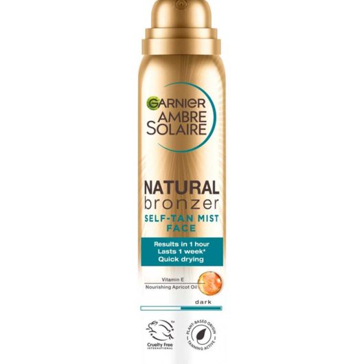 Garnier Ambre Solaire Natural Bronzer Quick Drying Dark Self Tan Face Mist 75ml