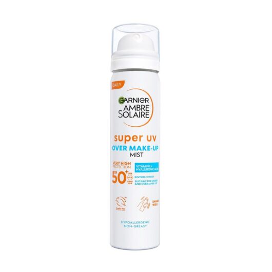 Garnier Ambre Solaire Super Uv Over Makeup Sun Protection Face Mist Spf50+ 75ml