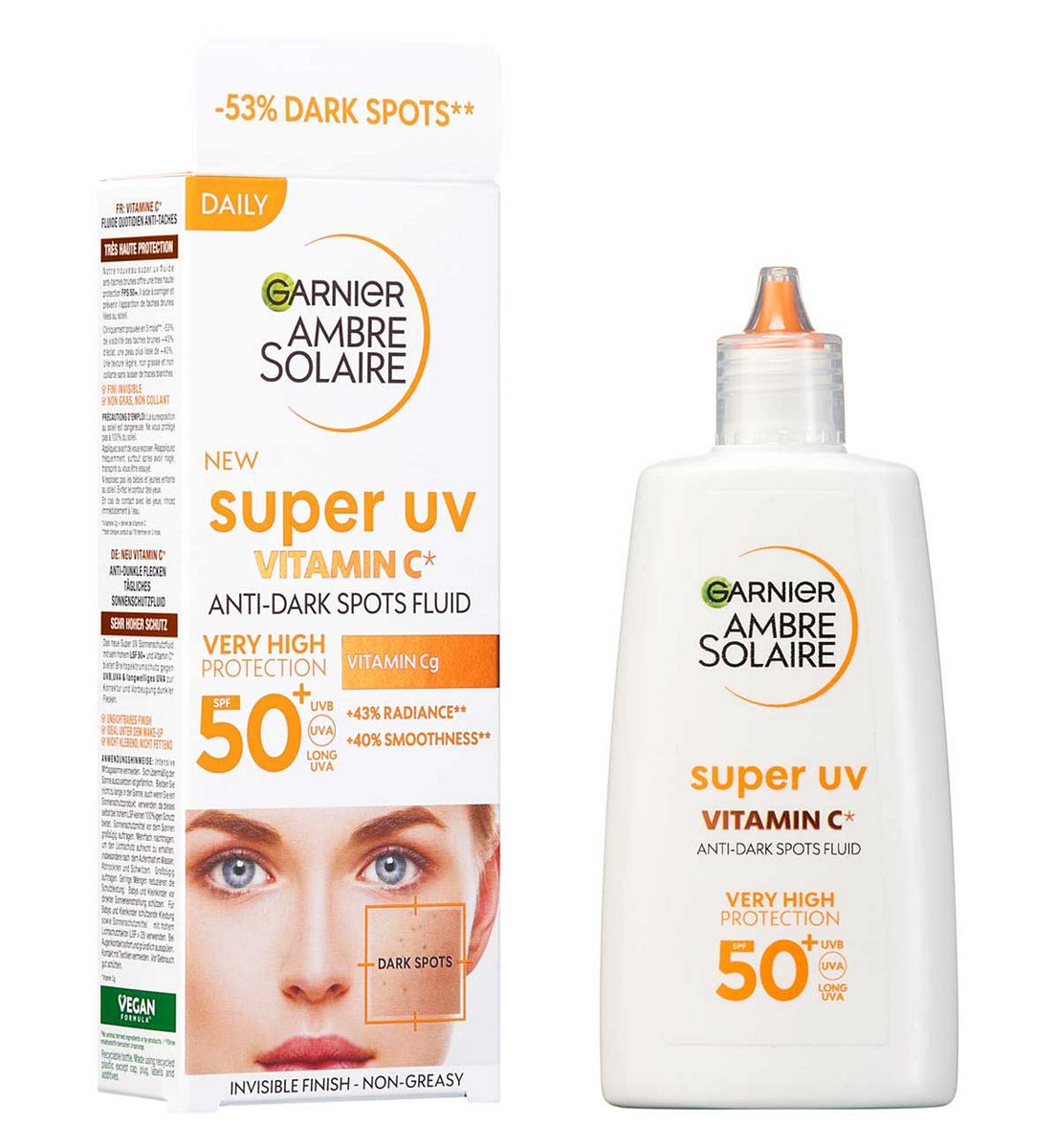 Garnier Ambre Solaire Super Uv Vitamin Cg Facial Spf50+ Fluid 40ml