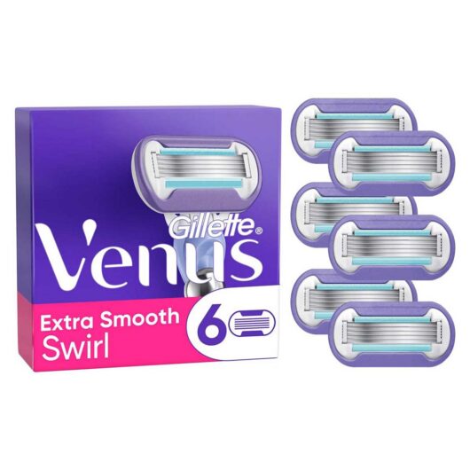 Gillette Venus Razor Blades, Extra Smooth Swirl 5 Blade Women's Blades X6