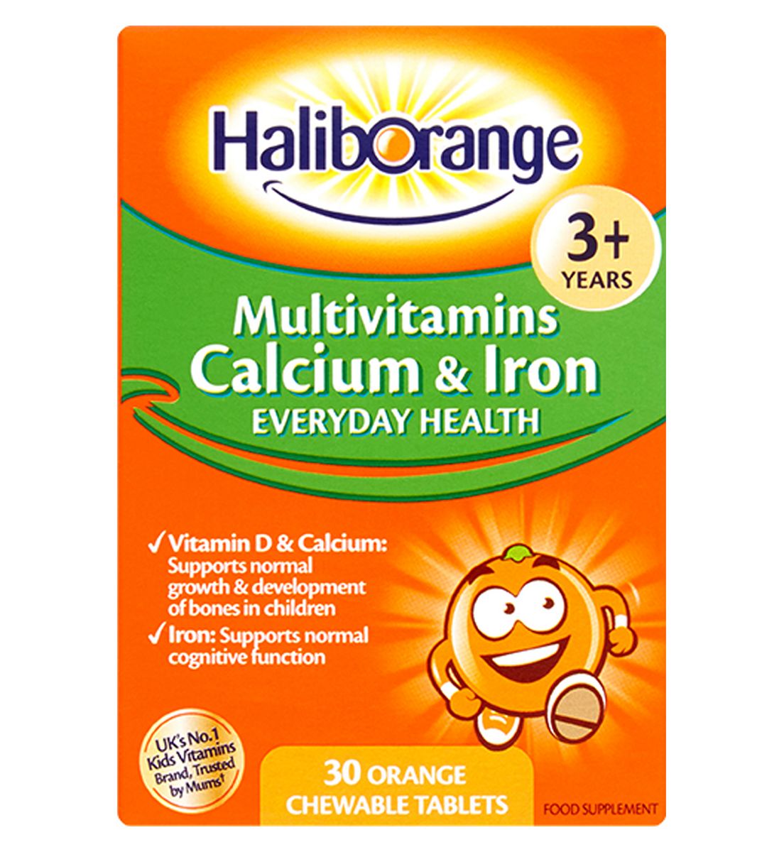Haliborange Kids Multivitamins Calcium & Iron 3+Yrs - 30 Orange Flavour Chewable Tablets
