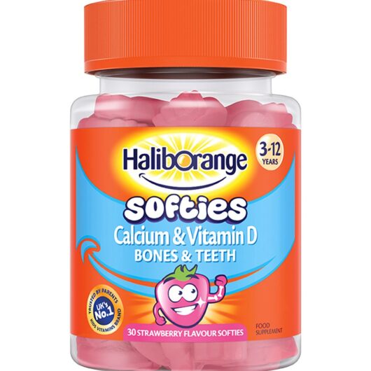 Haliborange Kids Vitamin D Calcium Softies 30 Strawberry Shapes