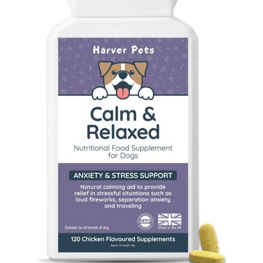 Harver Pets Calm And Relaxed Anxiety Supplement For Dogs Chicken Flavoured 120 Tablets