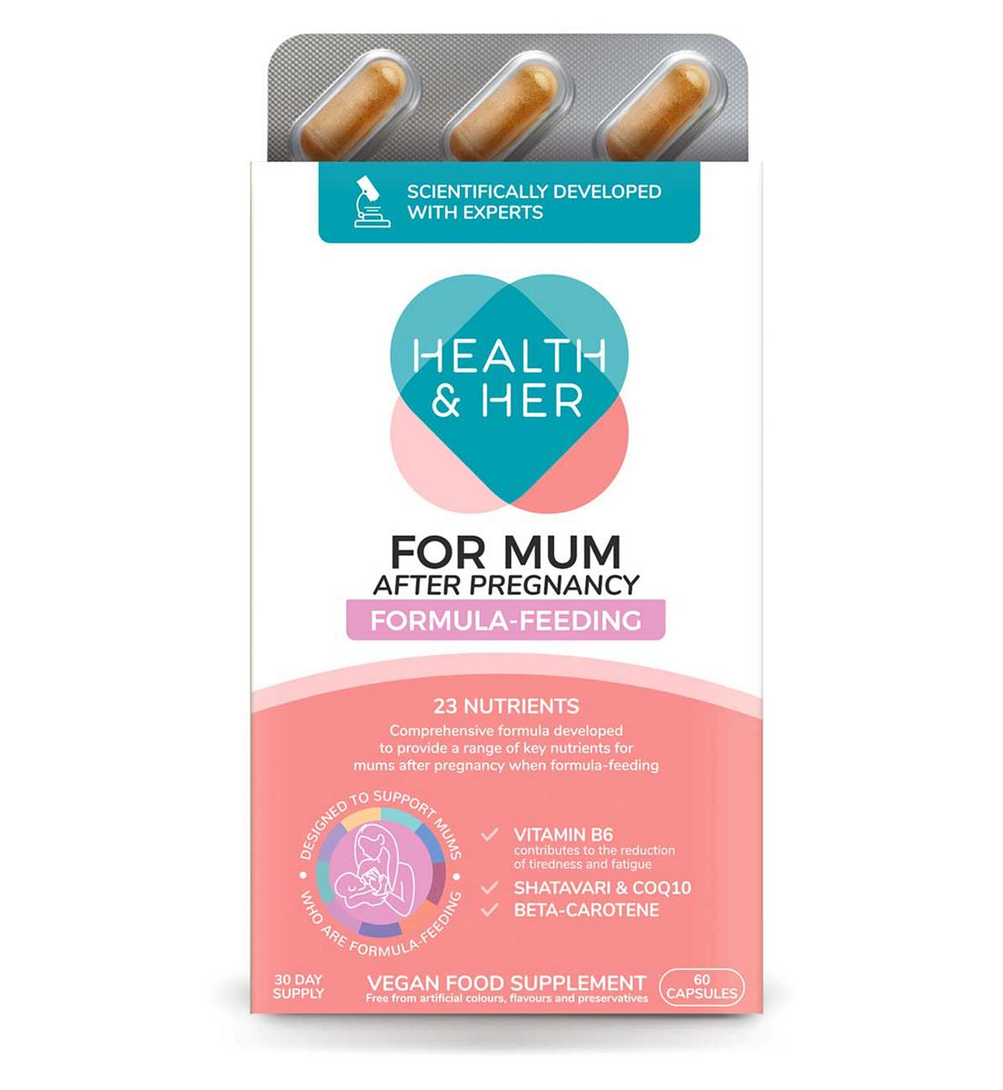 Health & Her For Mum After Pregnancy - Formula-Feeding Multi-Nutrient Support 60 Capsules
