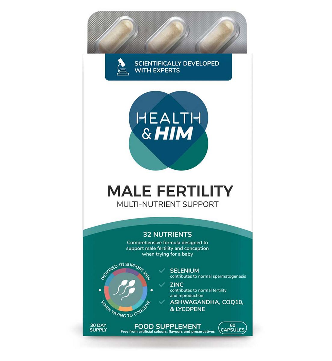 Health & Her Health & Him Male Fertility 60 Supplement
