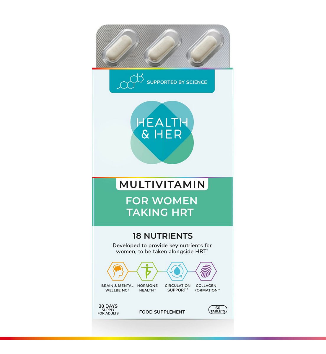 Health & Her Multivitamin For Women Taking Hormone Replacement Therapy (Hrt) - 60 Tablets