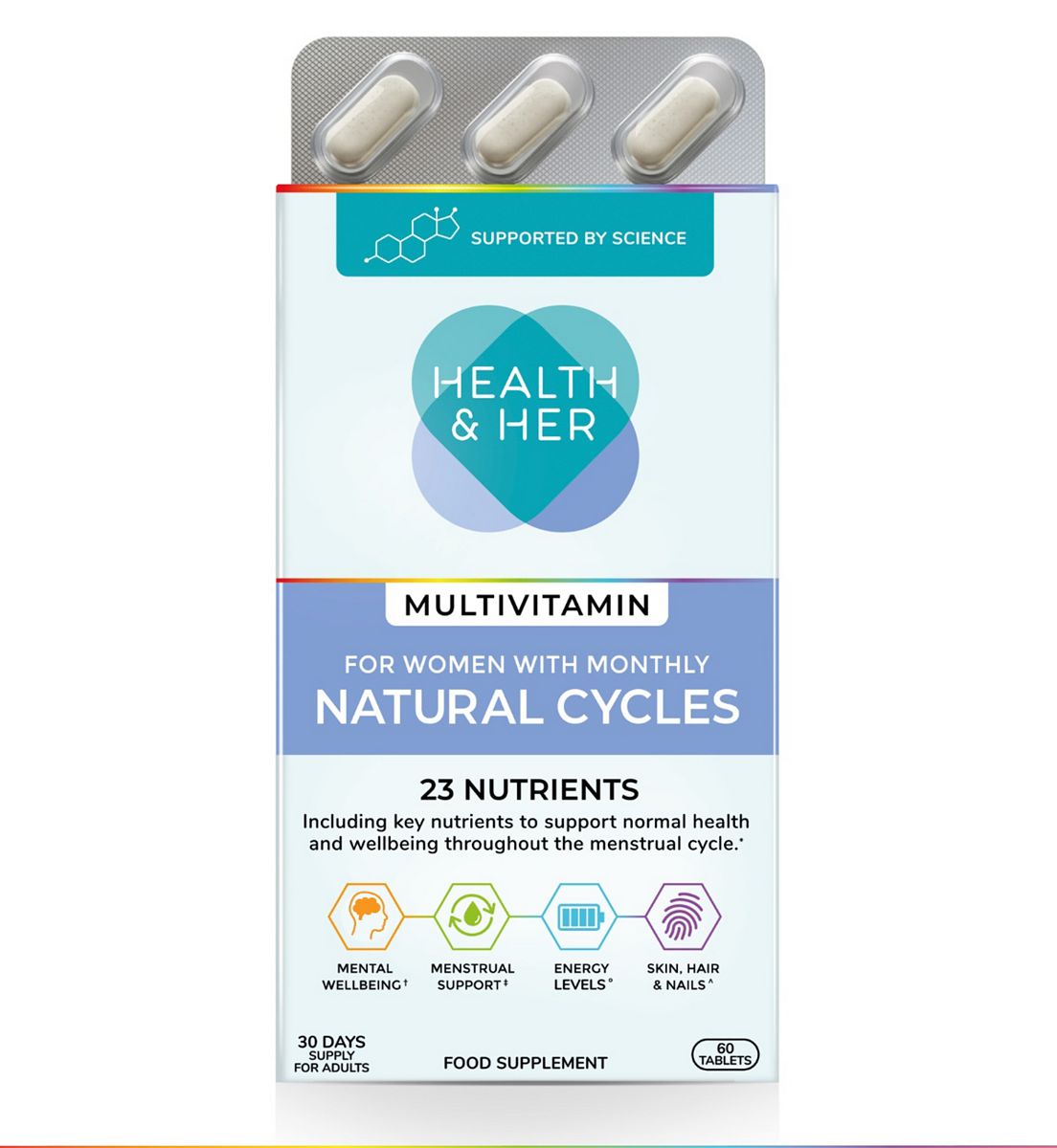 Health & Her Natural Menstrual Cycles Multivitamin Support 60 Capsules