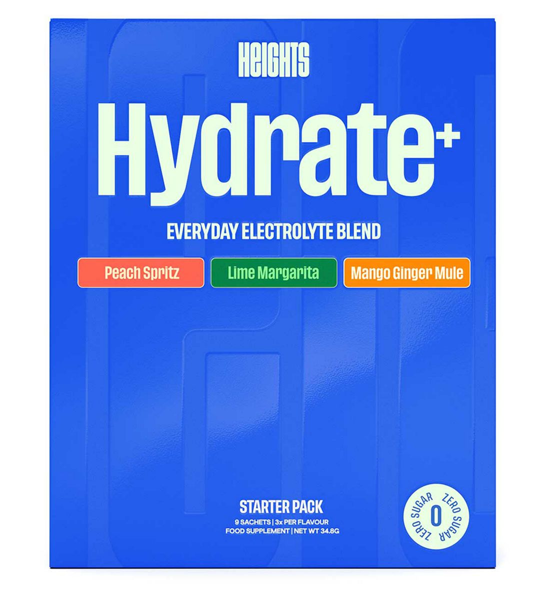Heights Hydrate+ Starter Pack Electrolyte Powder 9 Sachets