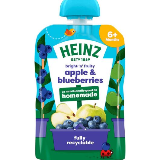 Heinz By Nature Apple & Blueberries Pouch, 4+ Months