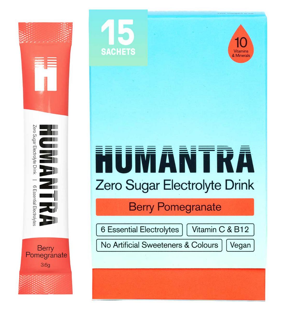 Humantra Berry Pomegranate Electrolyte Powder 15 X 3.6G Sachets