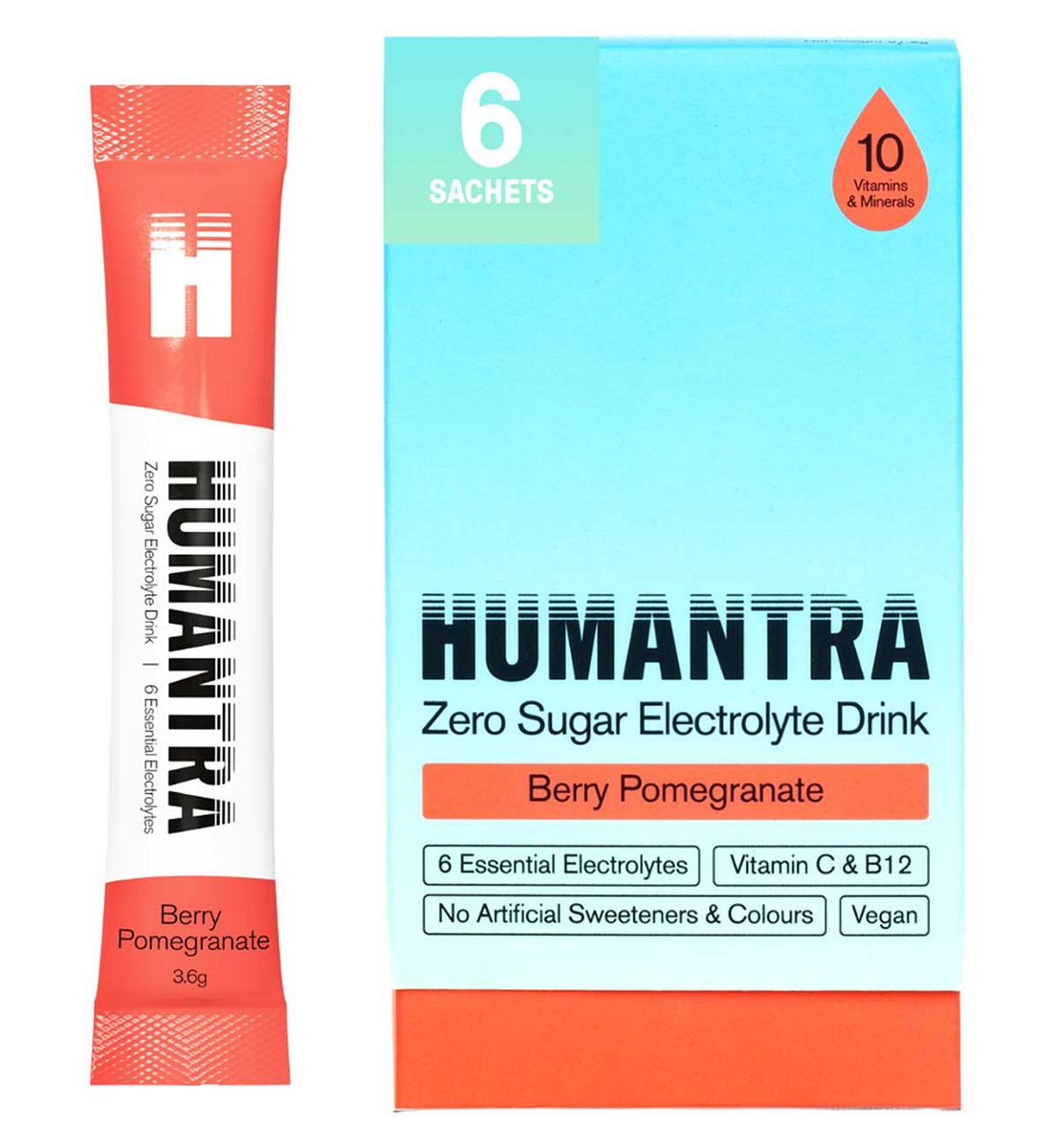 Humantra Berry Pomegranate Electrolyte Powder 6 X 3.6G Sachets