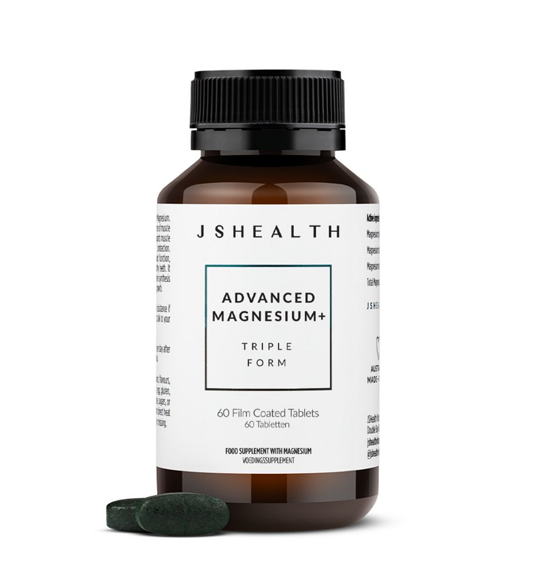 JSHealth Vitamins Advanced Magnesium+ Formula - 60 Tablets