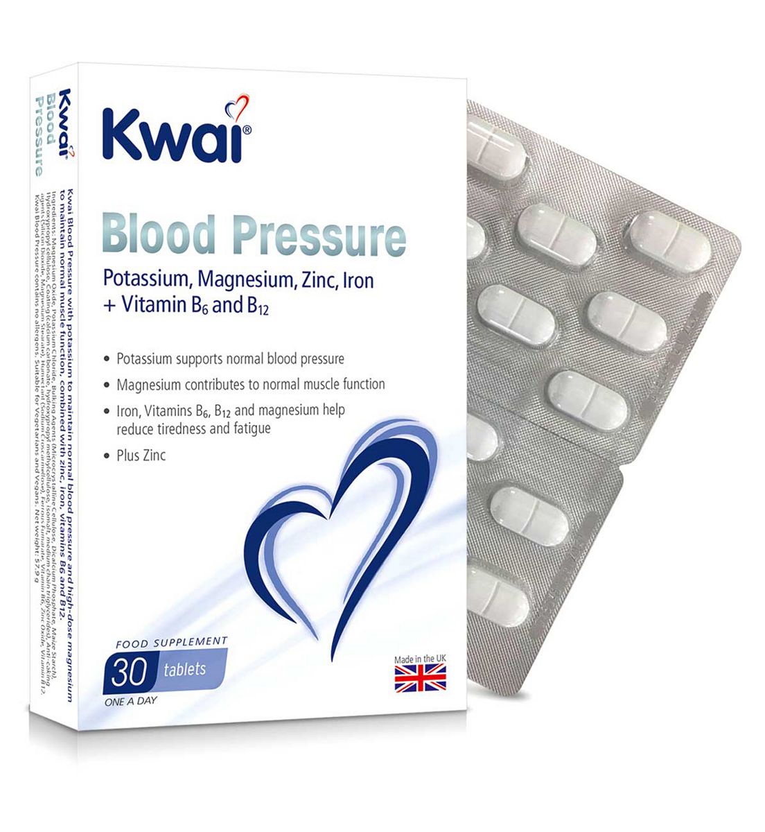 Kwai Blood Pressure Potassium, Magnesium 400Mg + Vitamin B6 And B12 30 Tablets