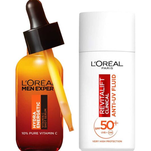 L'Oreal Men Expert Vitamin C Serum 30Ml & L'oréal Paris Uv Fluid Spf 50 50Ml Duo