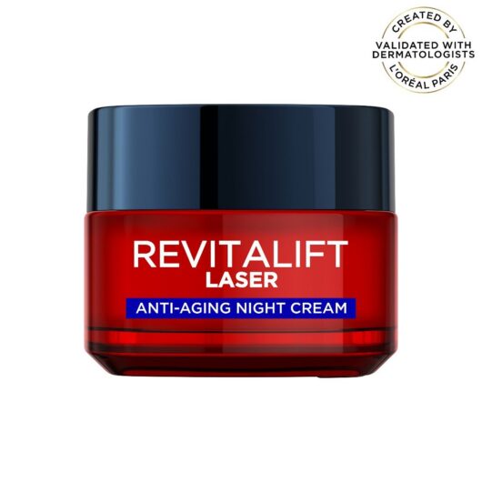 L'Oreal Paris Laser Renew Triple Action Anti-Ageing Night Cream, Pro-Retinol, Hyaluronic Acid And Vitamin C, 50ml