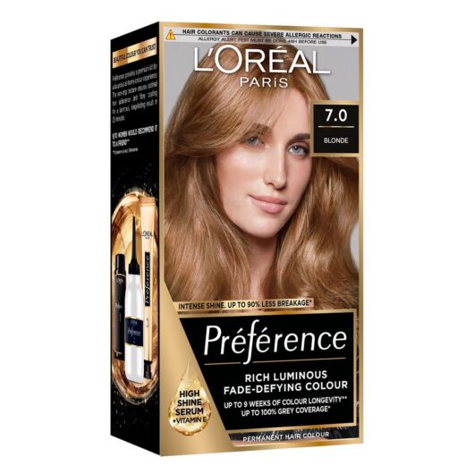 L'Oreal Paris Preference 7.0 Blonde, Rich Luminous Fade-Defying Permanent Colour