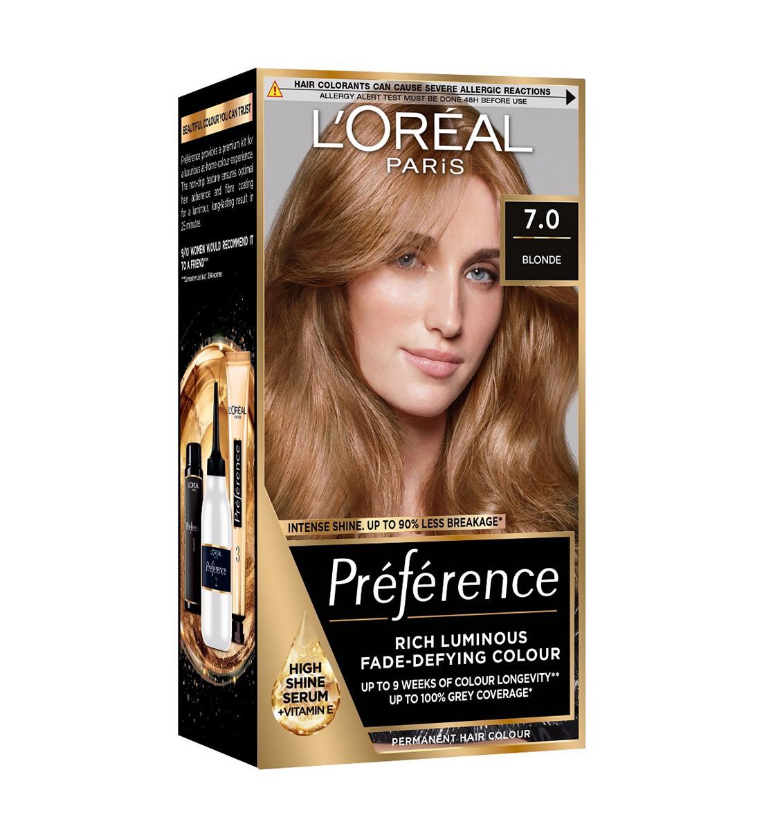 L'Oreal Paris Preference 7.0 Blonde, Rich Luminous Fade-Defying Permanent Colour