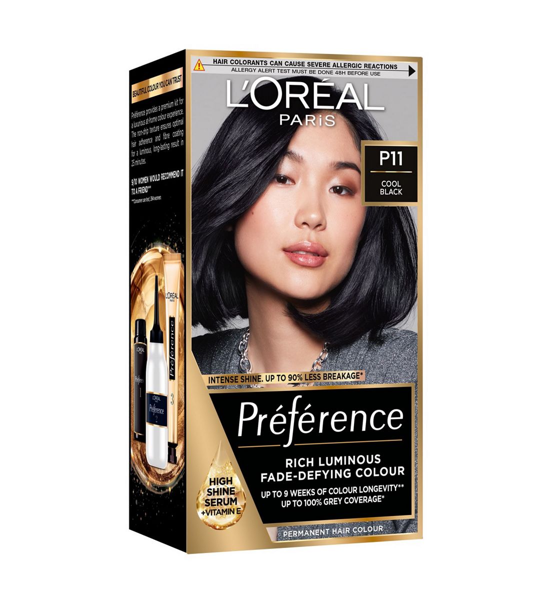 L'Oreal Paris Preference P11 Cool Black, Rich Luminous Fade-Defying Permanent Colour