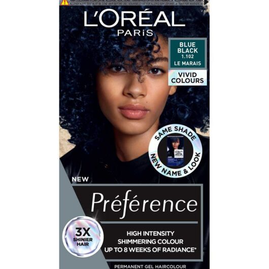 L'Oreal Paris Preference Vivids Permanent Hair Dye, Intense Luminous Colour, Blue Black 1.102