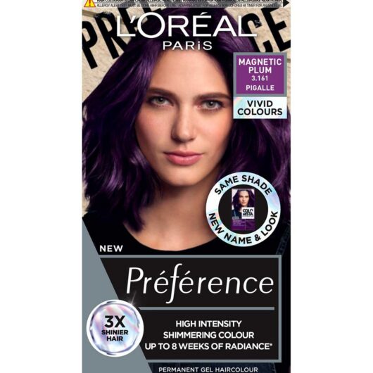 L'Oreal Paris Preference Vivids Permanent Hair Dye, Intense Luminous Colour, Magnetic Plum 3.16