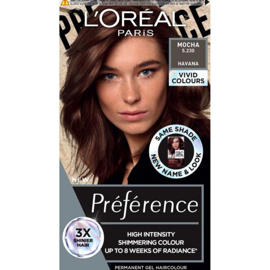 L'Oreal Paris Preference Vivids Permanent Hair Dye, Intense Luminous Colour, Mocha 5.23