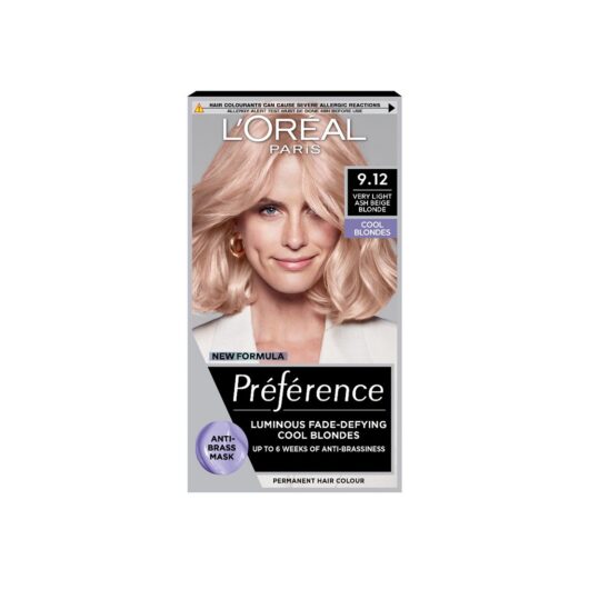 L'Oreal Preference 9.12 Very Light Ash Beige Blonde Long-Lasting Luminous Permanent Hair Colour