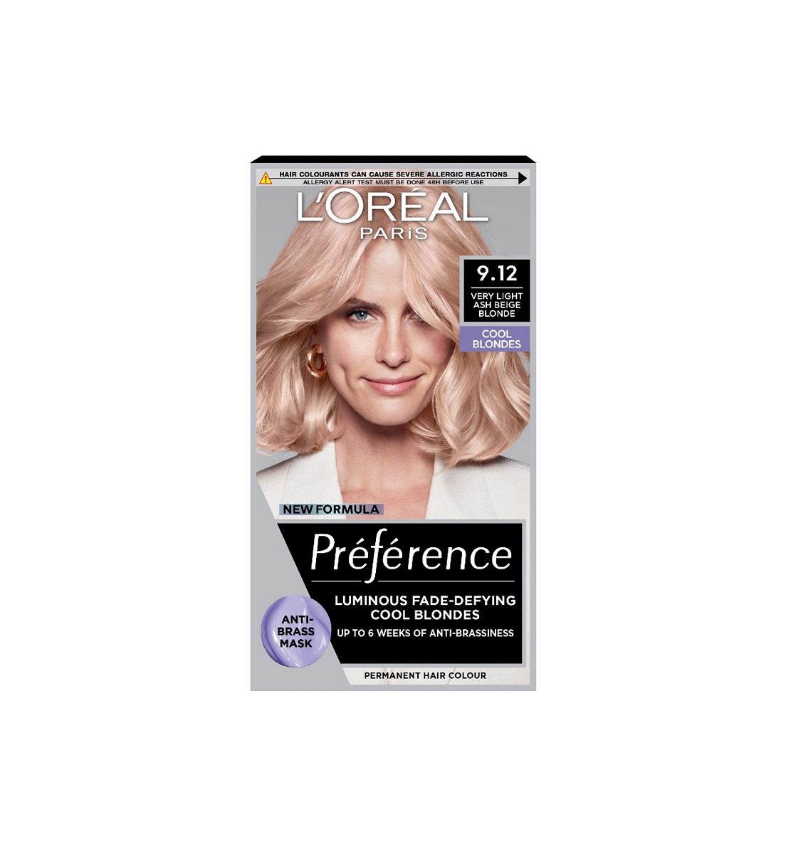 L'Oreal Preference 9.12 Very Light Ash Beige Blonde Long-Lasting Luminous Permanent Hair Colour