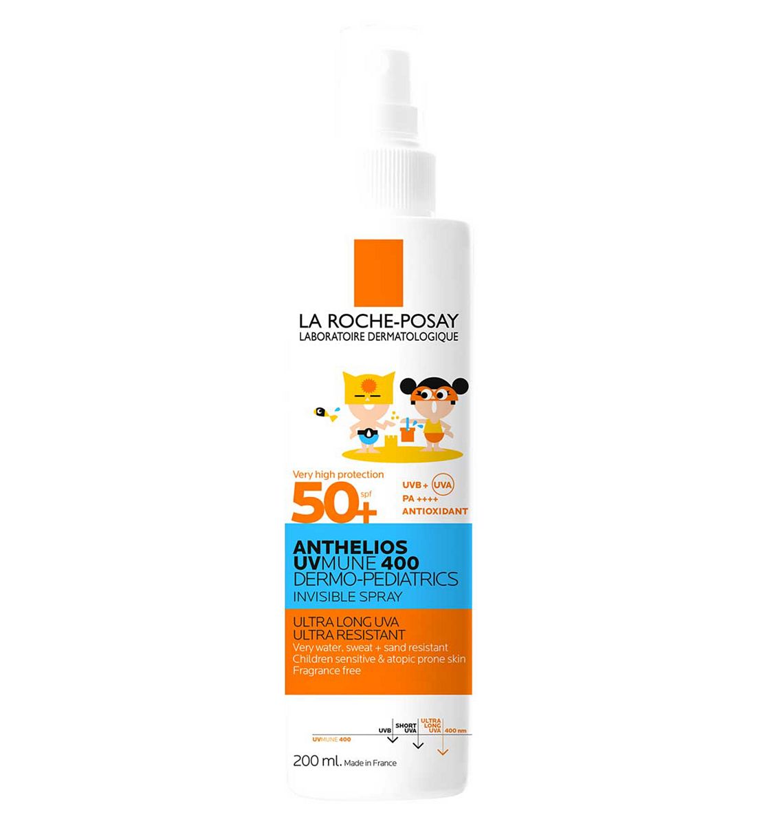 La Roche-Posay Anthelios Uvmune 400 Dermo-Pediatrics Invisible Spray Spf50+200 ml, 200ml