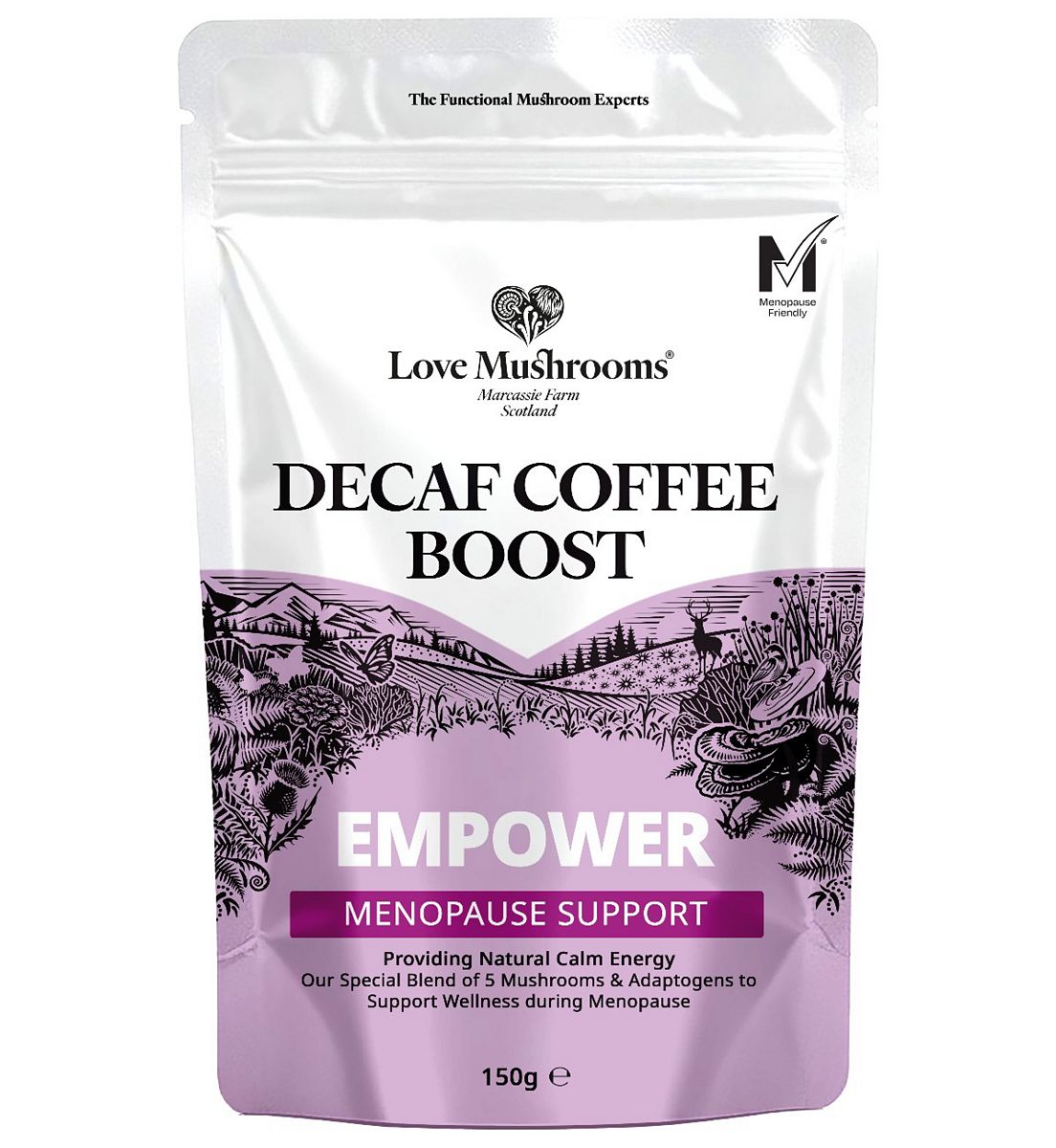 Love Mushrooms Empower - Menopause Decaf Coffee With Mushrooms, Adaptogens, And B Vitamins, 150g
