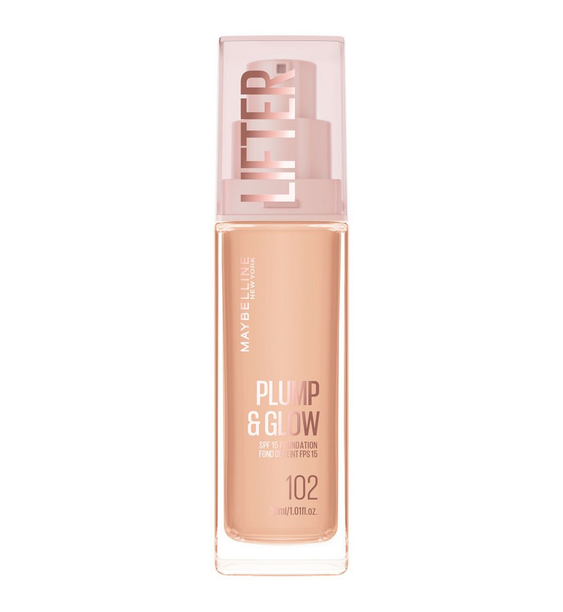 Maybelline New York Foundation, Lifter Plump & Glow All Day Wear, Shade 119, 30ml