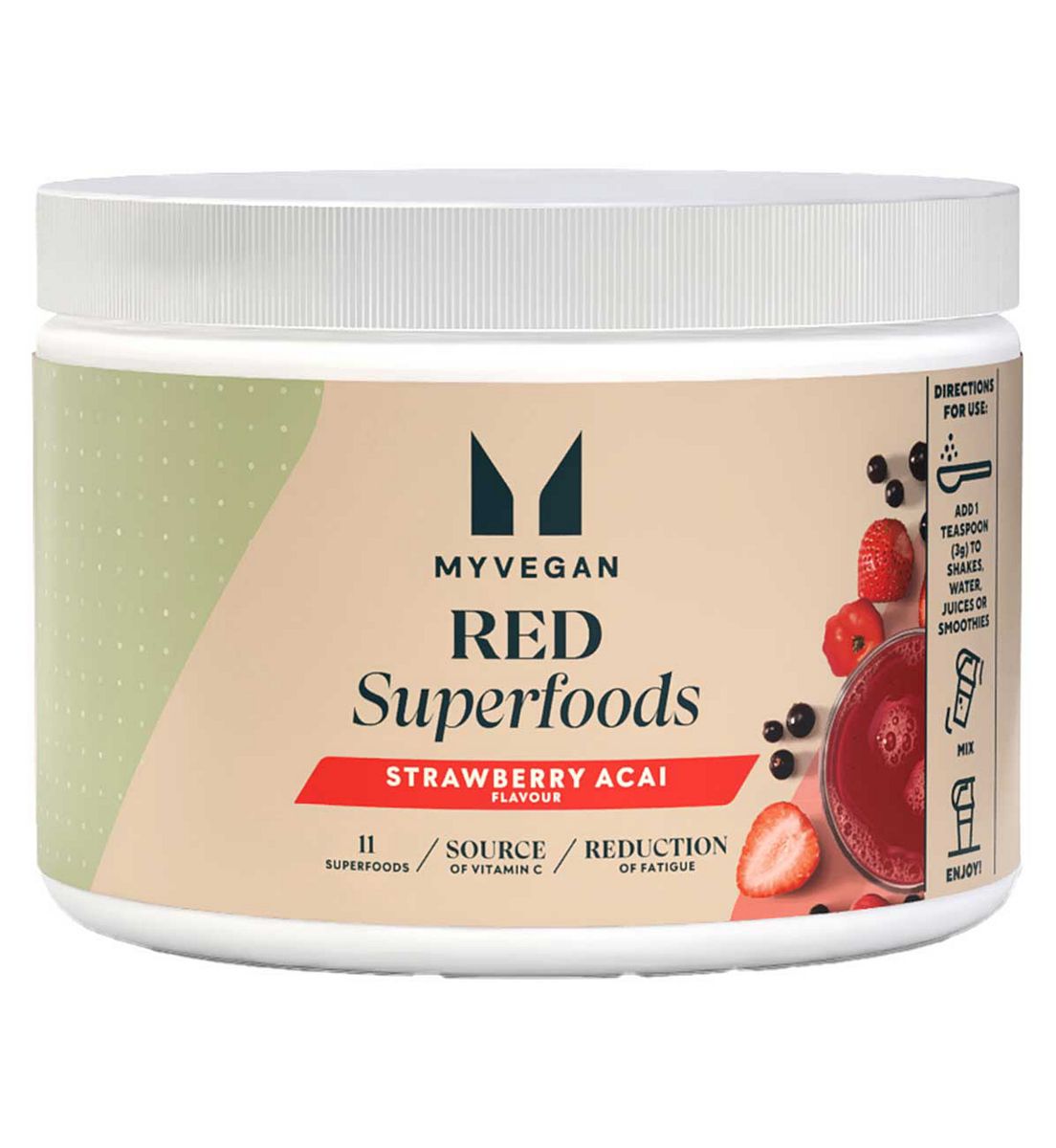 Myprotein Myvitamins Red Superfoods Powder Blend Strawberry And Acai 150g