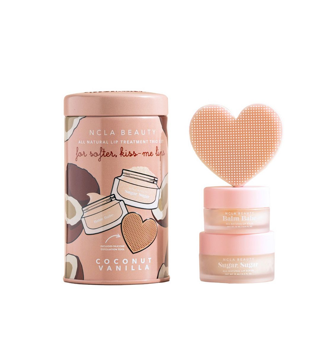 NCLA Beauty Ncla Coconut Vanilla Lip Care 2 Pcs Set - 10Ml Balm + 15Ml Scrub Br/>