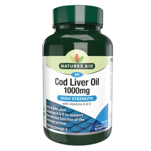 Natures Aid Cod Liver Oil (High Strength) 1000mg 90 Softgels