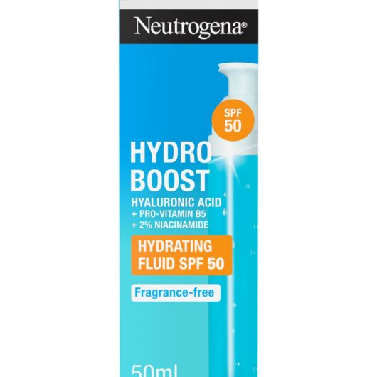 Neutrogena Hydro Boost Hydrating Fluid Spf50 Moisturiser With Hyaluronic Acid & Pro-Vitamin B5 Niacinamide 50ml