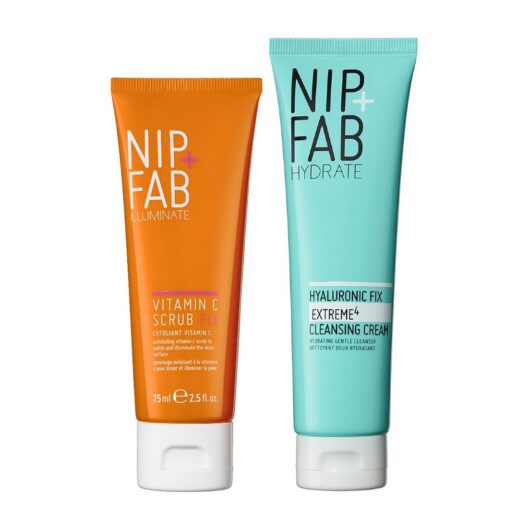 Nip+Fab Ultimate Cleanse Hyaluronic Fix Extreme4 Cleansing Cream And Vitamin C Scrub Duo