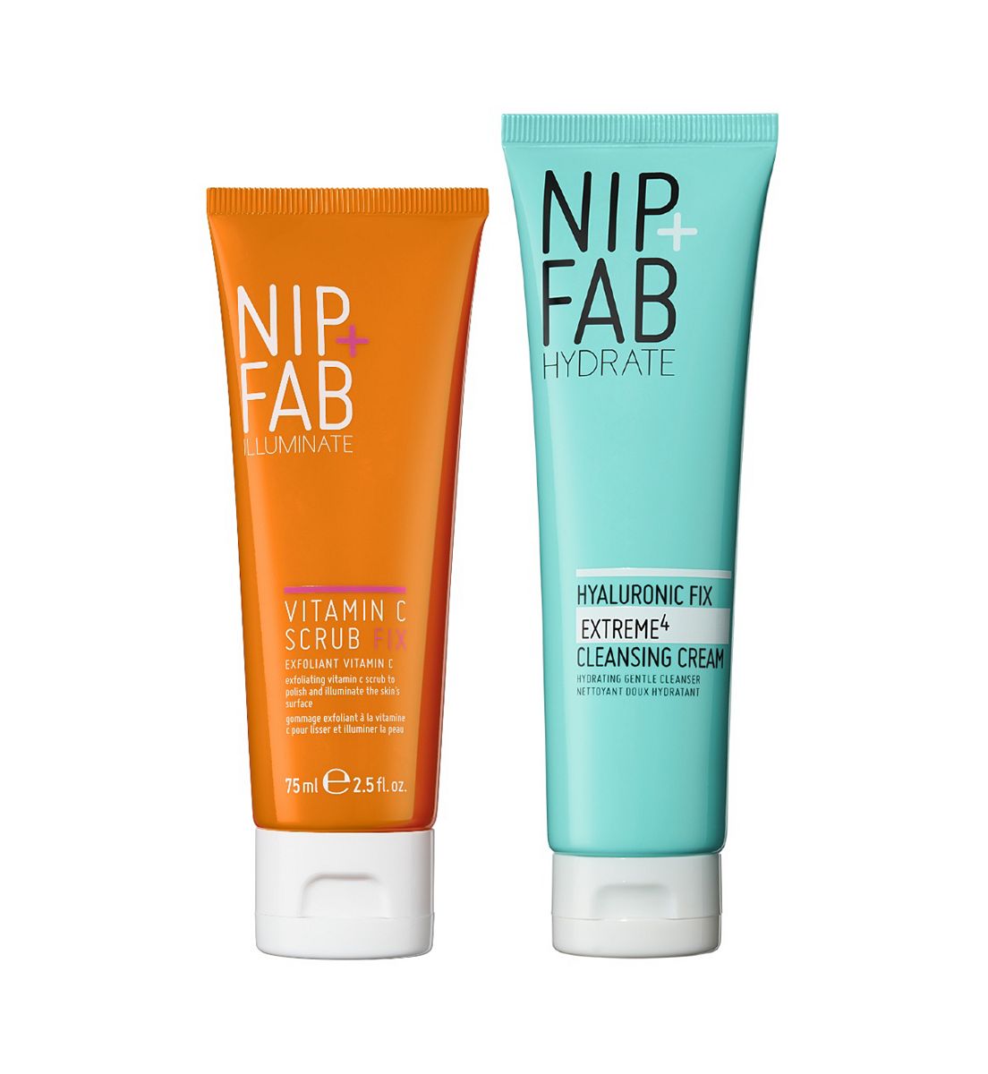 Nip+Fab Ultimate Cleanse Hyaluronic Fix Extreme4 Cleansing Cream And Vitamin C Scrub Duo