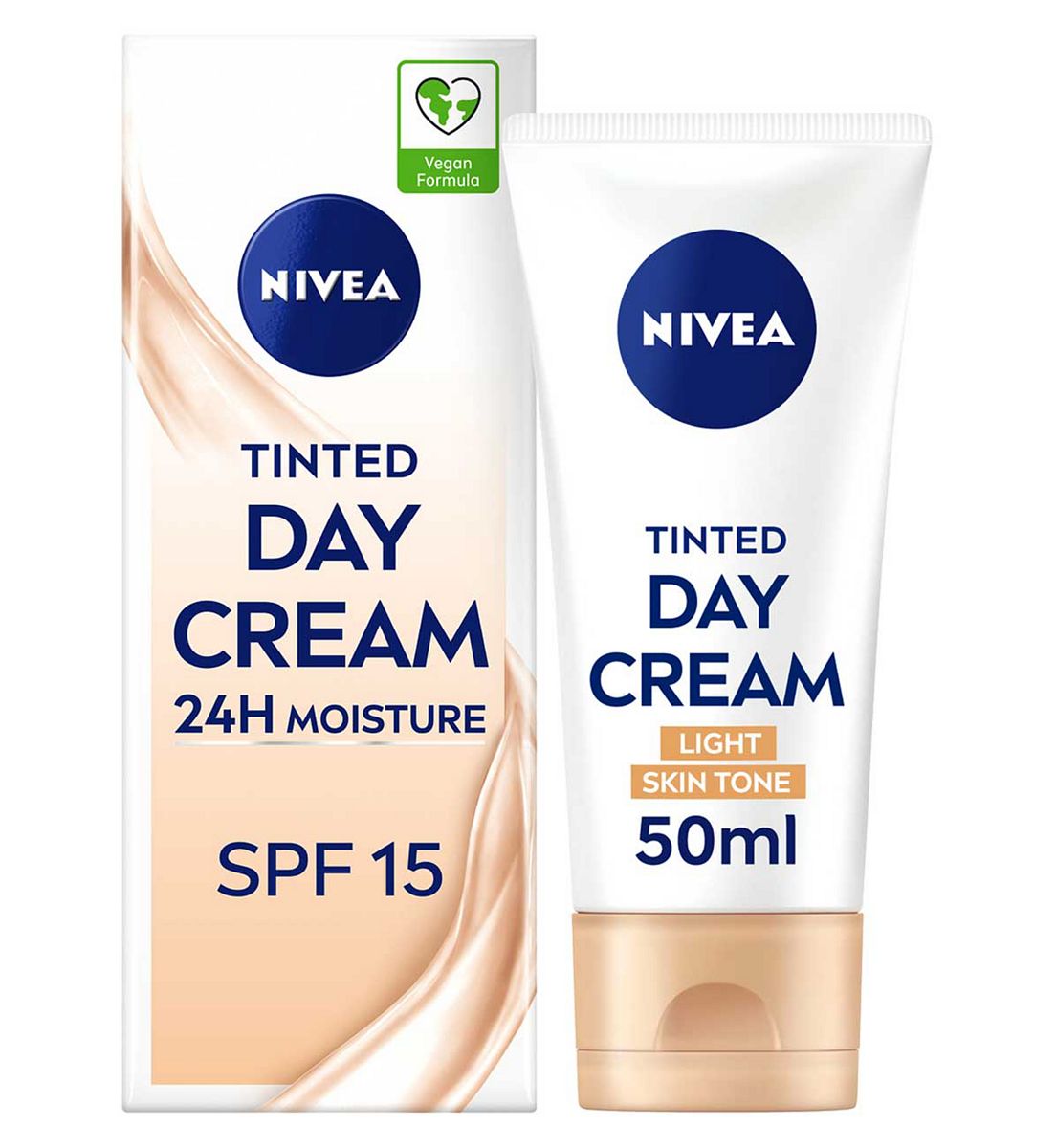 Nivea 24H Moisture Tinted Day Cream With Vitamin E Light Skin Tone Spf15 50ml