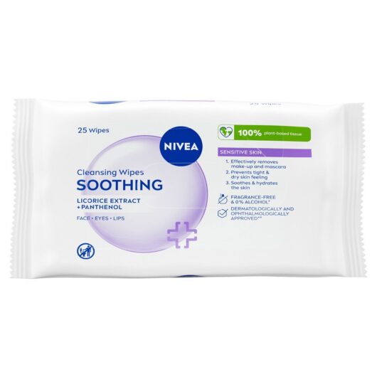 Nivea Cleansing Face Wipes For Sensitive Skin 25Pcs