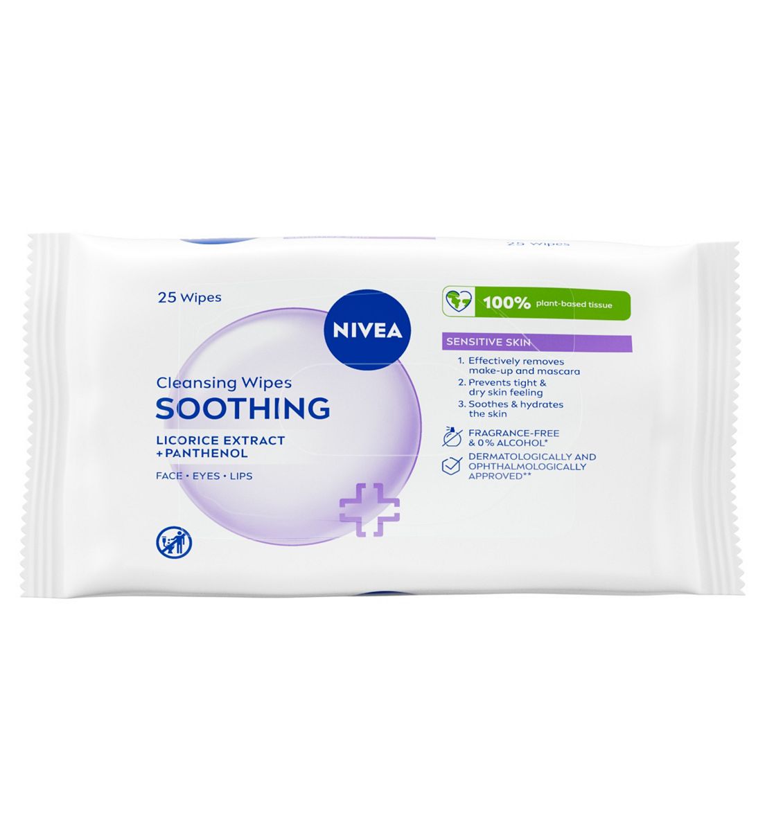 Nivea Cleansing Face Wipes For Sensitive Skin 25Pcs