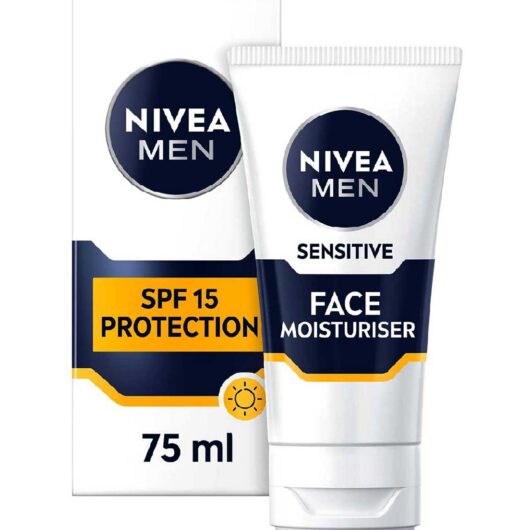 Nivea Men Sensitive Face Spf15 Moisturiser With 0% Alcohol 75ml
