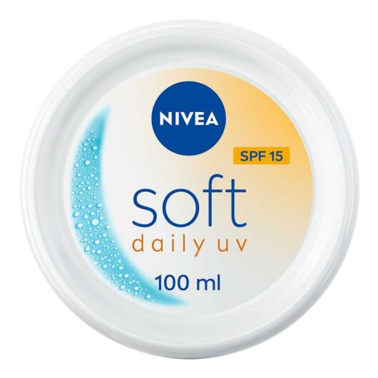 Nivea Soft Daily Uv Moisturiser For Face Hand & Body Spf15 100ml