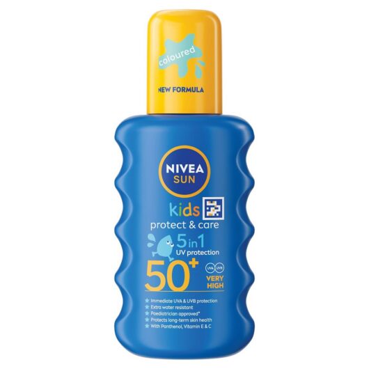 Nivea Sun Kids Coloured Cream Spray Spf50+200 ml, 200ml