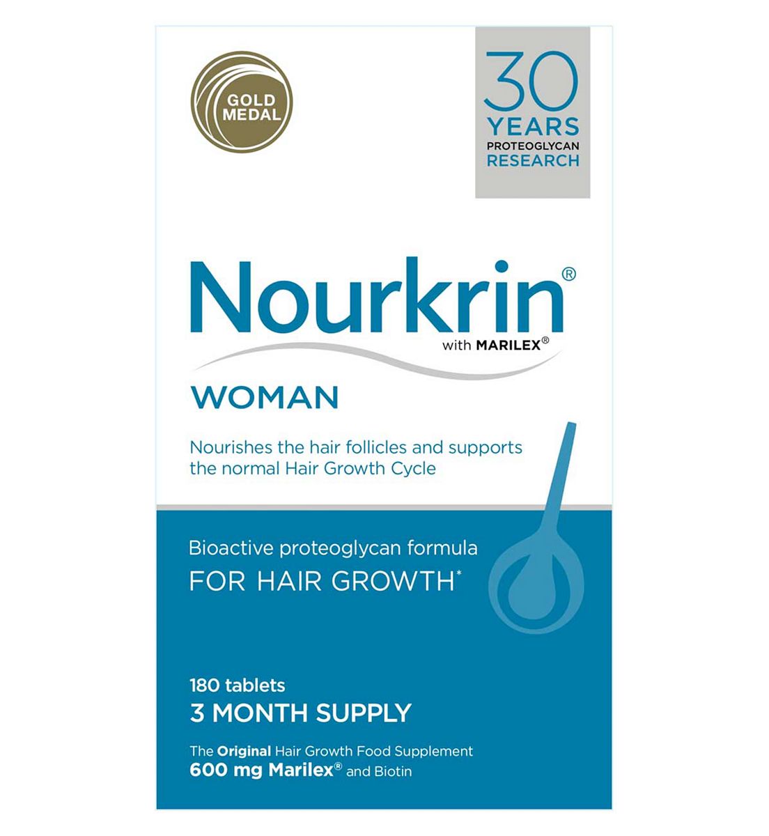 Nourkrin ® Woman For Hair Growth- 3 Month Supply (180 Tablets) Bundle