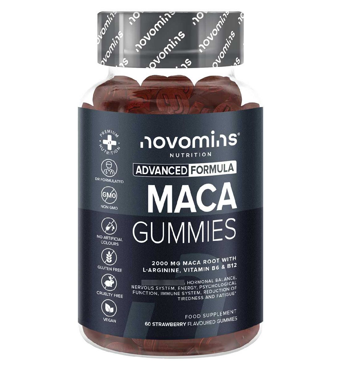 Novomins Maca Gummies Strawberry Flavour 60S