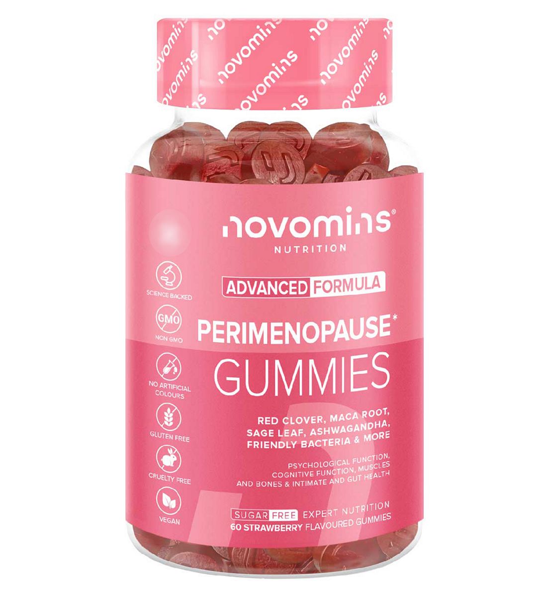 Novomins Perimenopause Gummies Strawberry Flavour 60S