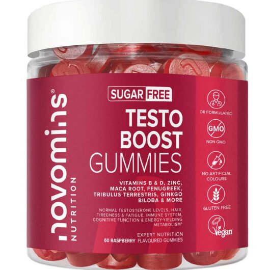 Novomins Testo Boost Gummies Raspberry Flavour 60S