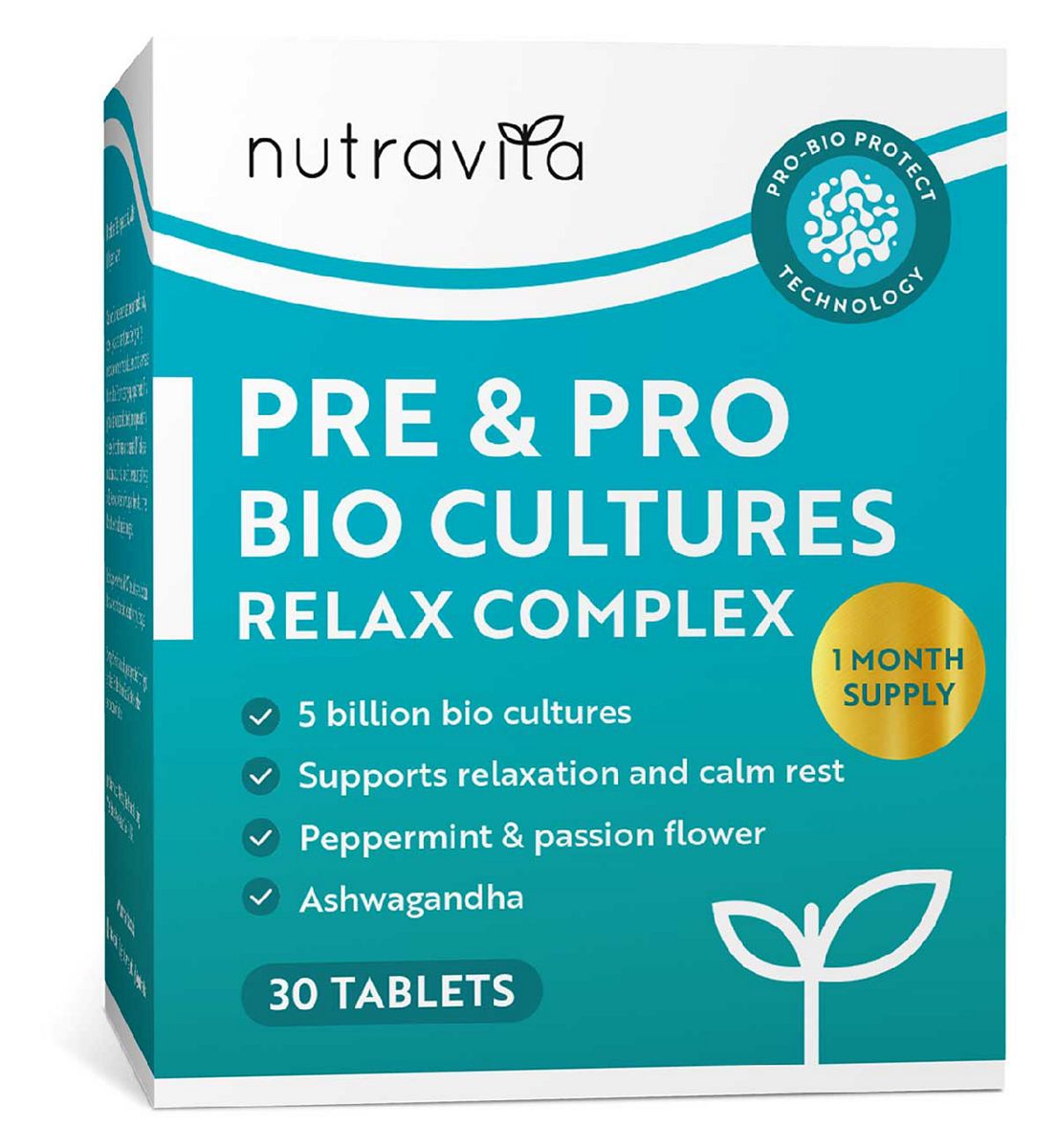 Nutravita Pre&pro Bio Cultures With Vitamin B6 & Ashwagandha - 30 Capsules