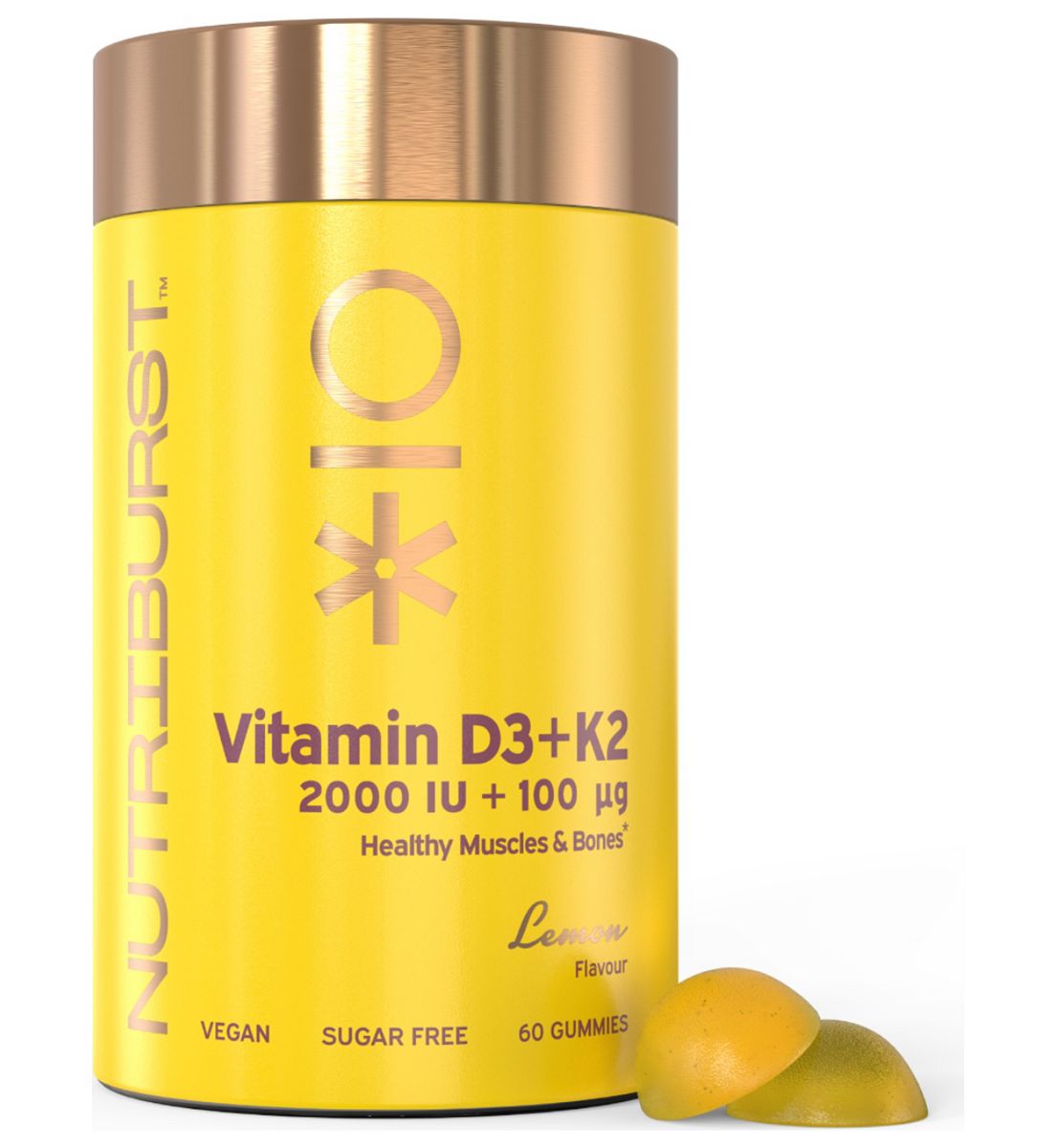 Nutriburst D3+K2 Vitamin Gummies Lemon - 60
