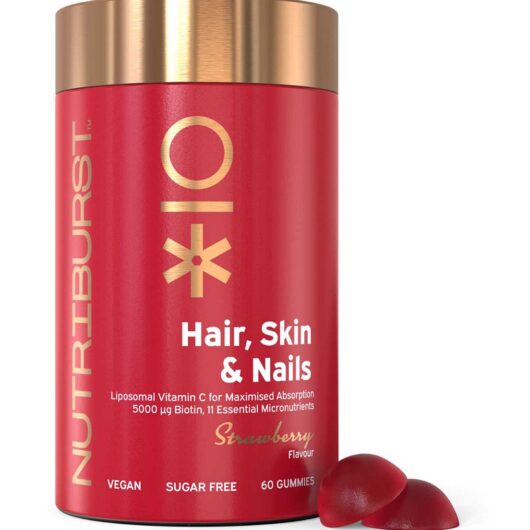 Nutriburst Hair, Skin & Nails Vitamin Gummies Strawberry - 60